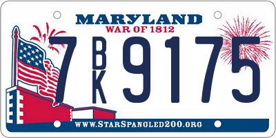 MD license plate 7BK9175