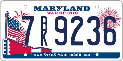 MD license plate 7BK9236