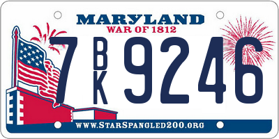 MD license plate 7BK9246