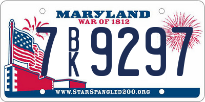 MD license plate 7BK9297