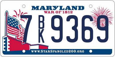 MD license plate 7BK9369