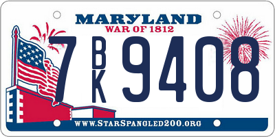 MD license plate 7BK9408