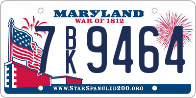 MD license plate 7BK9464