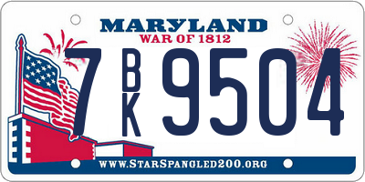 MD license plate 7BK9504