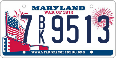 MD license plate 7BK9513