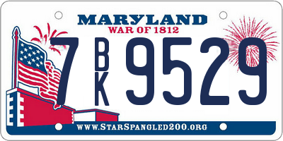 MD license plate 7BK9529