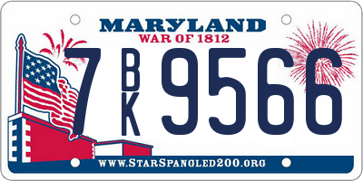 MD license plate 7BK9566
