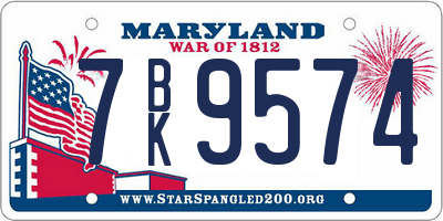 MD license plate 7BK9574