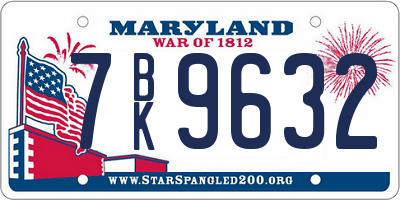 MD license plate 7BK9632