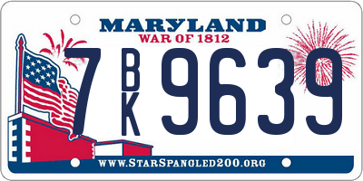 MD license plate 7BK9639