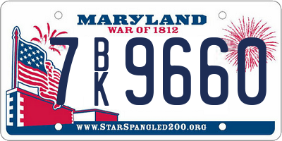 MD license plate 7BK9660