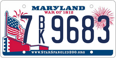 MD license plate 7BK9683