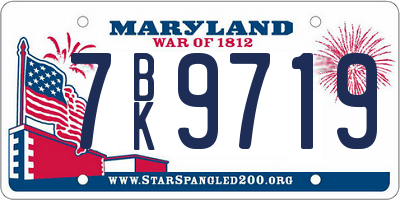 MD license plate 7BK9719