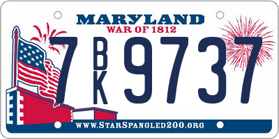 MD license plate 7BK9737
