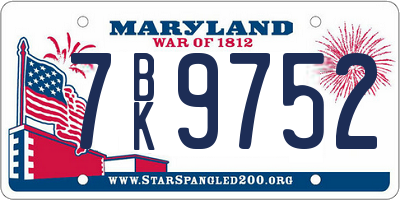 MD license plate 7BK9752