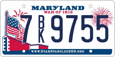 MD license plate 7BK9755