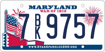 MD license plate 7BK9757