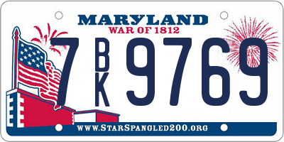 MD license plate 7BK9769
