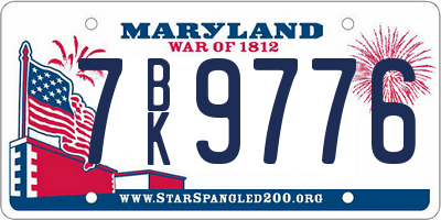 MD license plate 7BK9776