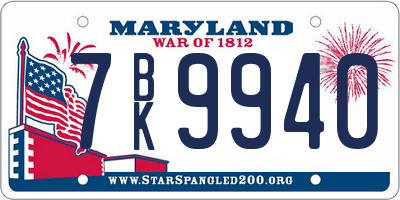MD license plate 7BK9940