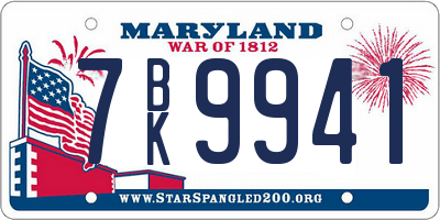 MD license plate 7BK9941