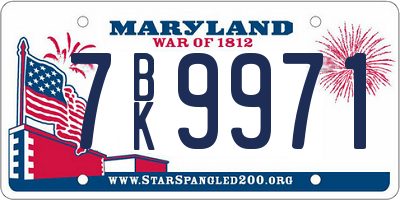 MD license plate 7BK9971
