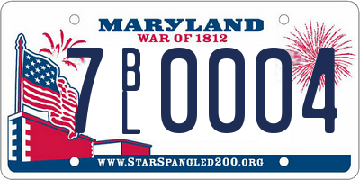 MD license plate 7BL0004
