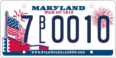 MD license plate 7BL0010