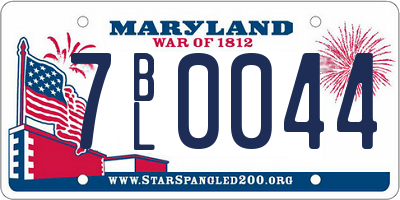 MD license plate 7BL0044