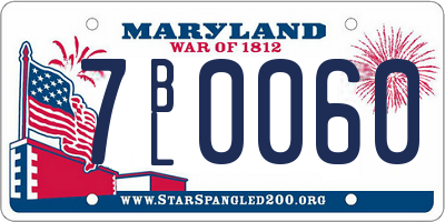 MD license plate 7BL0060
