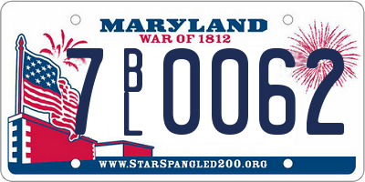 MD license plate 7BL0062