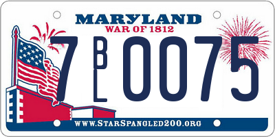 MD license plate 7BL0075