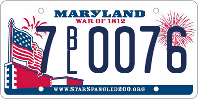 MD license plate 7BL0076