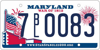MD license plate 7BL0083