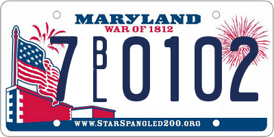 MD license plate 7BL0102