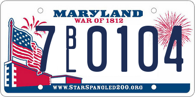 MD license plate 7BL0104
