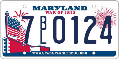 MD license plate 7BL0124
