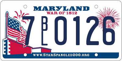 MD license plate 7BL0126