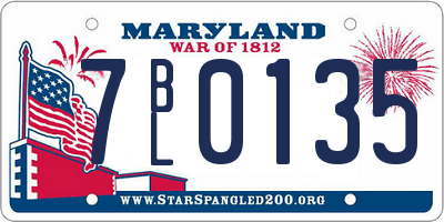 MD license plate 7BL0135
