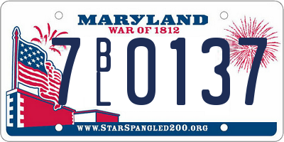 MD license plate 7BL0137