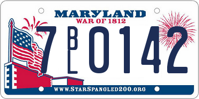 MD license plate 7BL0142