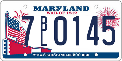 MD license plate 7BL0145