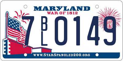 MD license plate 7BL0149