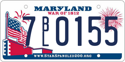 MD license plate 7BL0155