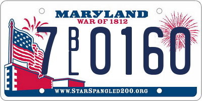 MD license plate 7BL0160