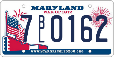 MD license plate 7BL0162
