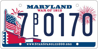 MD license plate 7BL0170