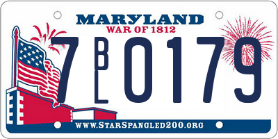 MD license plate 7BL0179