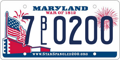MD license plate 7BL0200