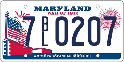 MD license plate 7BL0207